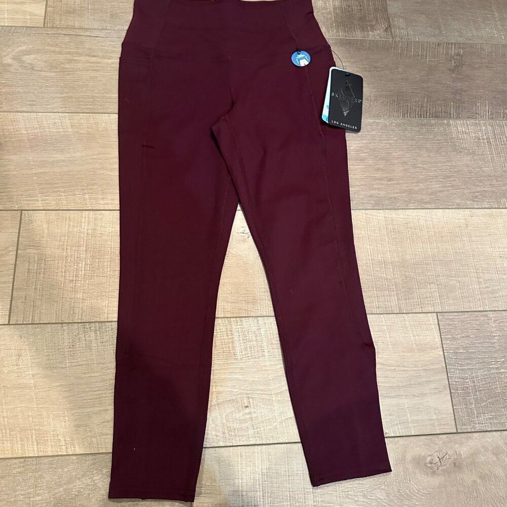 SKECHERS WOMENS PURPLE LEGGINGS NEW SMALL GO WALK HIGH RISE 7/8 LENGTH